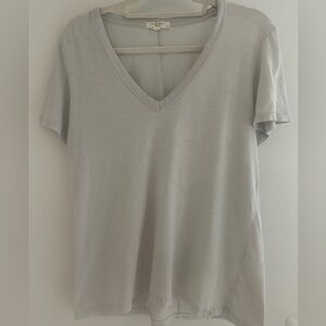 rag and bone Women's Short-Sleeve V-Neck Tee in Light Gray size L